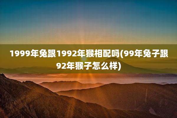 1999年兔跟1992年猴相配吗(99年兔子跟92年猴子怎么样)