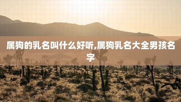 属狗的乳名叫什么好听,属狗乳名大全男孩名字