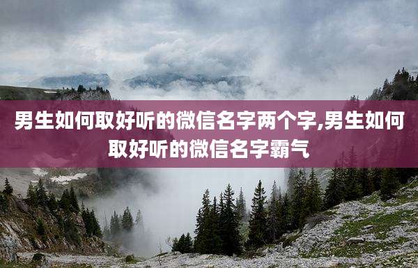 男生如何取好听的微信名字两个字,男生如何取好听的微信名字霸气