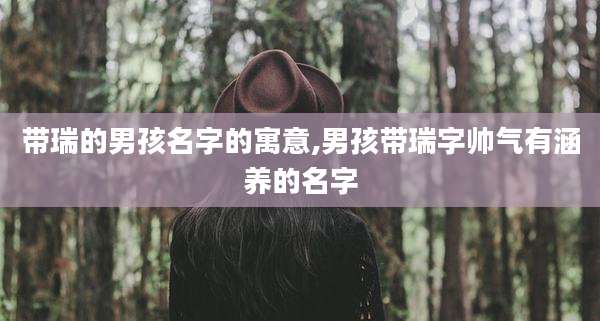 带瑞的男孩名字的寓意,男孩带瑞字帅气有涵养的名字