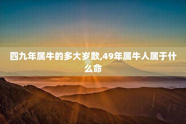 四九年属牛的多大岁数,49年属牛人属于什么命