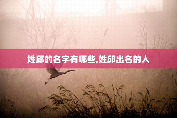 姓邱的名字有哪些,姓邱出名的人