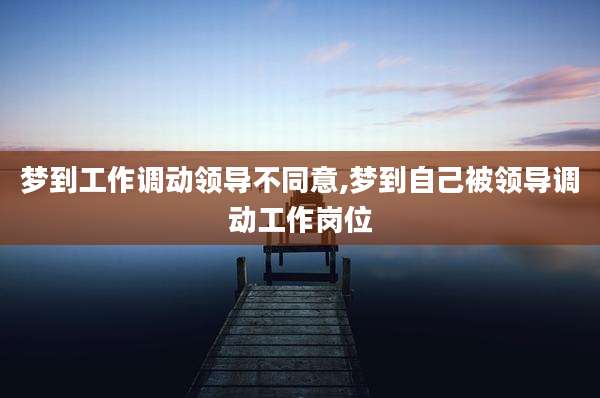 梦到工作调动领导不同意,梦到自己被领导调动工作岗位