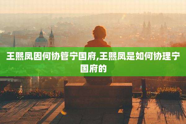 王熙凤因何协管宁国府,王熙凤是如何协理宁国府的