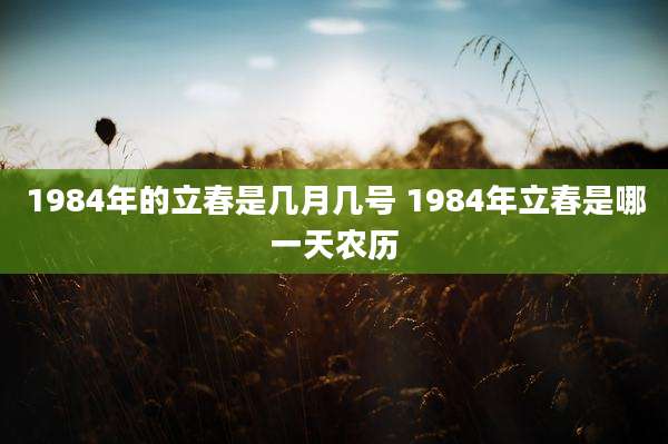 1984年的立春是几月几号 1984年立春是哪一天农历