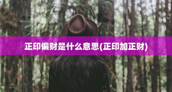 正印偏财是什么意思(正印加正财)
