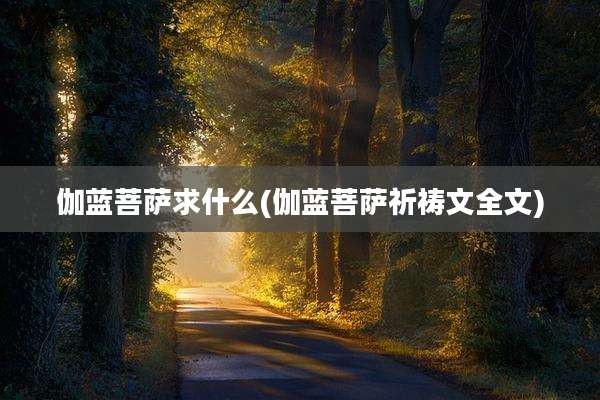 伽蓝菩萨求什么(伽蓝菩萨祈祷文全文)