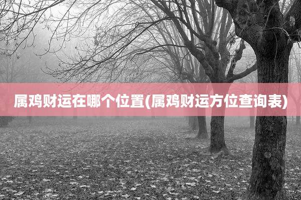 属鸡财运在哪个位置(属鸡财运方位查询表)