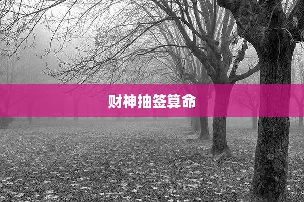 财神抽签算命
