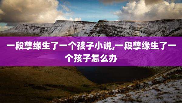 一段孽缘生了一个孩子小说,一段孽缘生了一个孩子怎么办