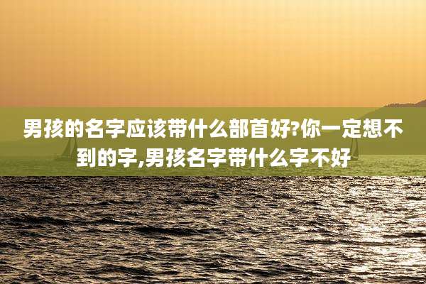 男孩的名字应该带什么部首好?你一定想不到的字,男孩名字带什么字不好