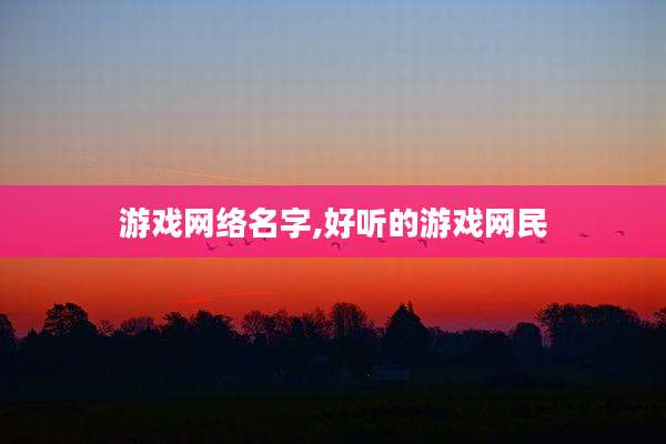 游戏网络名字,好听的游戏网民