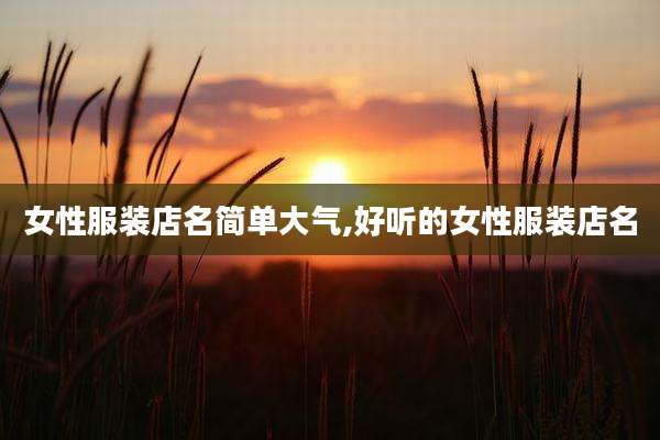 女性服装店名简单大气,好听的女性服装店名