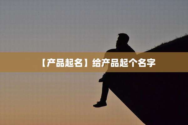 【产品起名】给产品起个名字