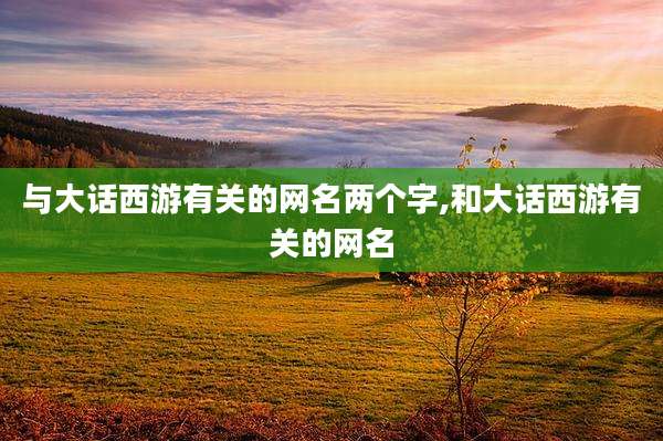 与大话西游有关的网名两个字,和大话西游有关的网名