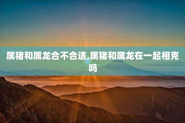 属猪和属龙合不合适,属猪和属龙在一起相克吗