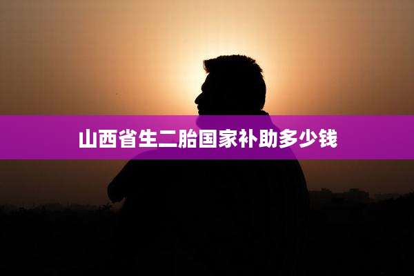 山西省生二胎国家补助多少钱