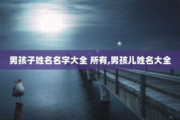 男孩子姓名名字大全 所有,男孩儿姓名大全