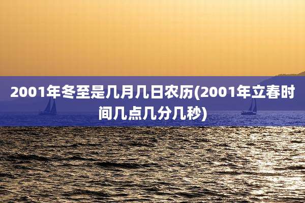 2001年冬至是几月几日农历(2001年立春时间几点几分几秒)