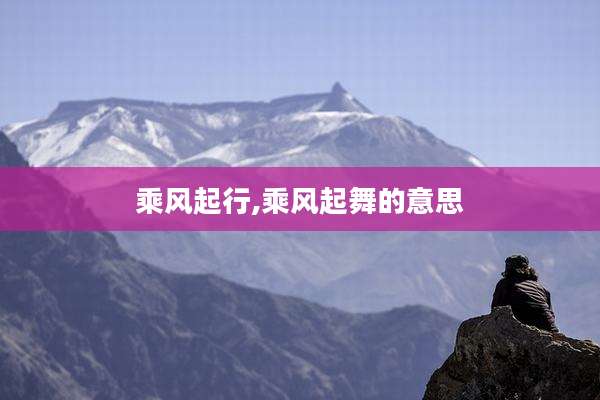 乘风起行,乘风起舞的意思