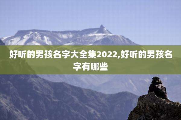好听的男孩名字大全集2022,好听的男孩名字有哪些