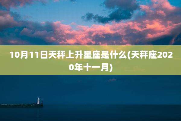 10月11日天秤上升星座是什么(天秤座2020年十一月)