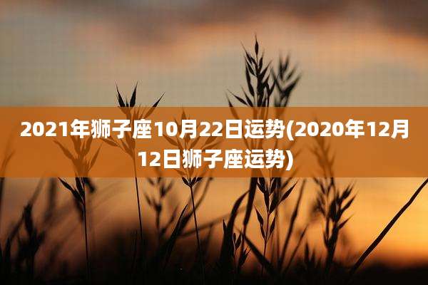 2021年狮子座10月22日运势(2020年12月12日狮子座运势)