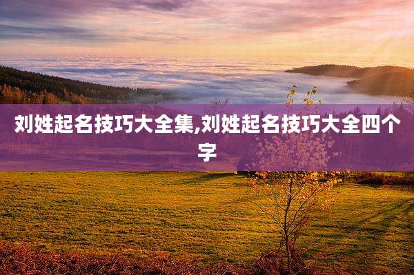 刘姓起名技巧大全集,刘姓起名技巧大全四个字