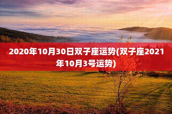 2020年10月30日双子座运势(双子座2021年10月3号运势)