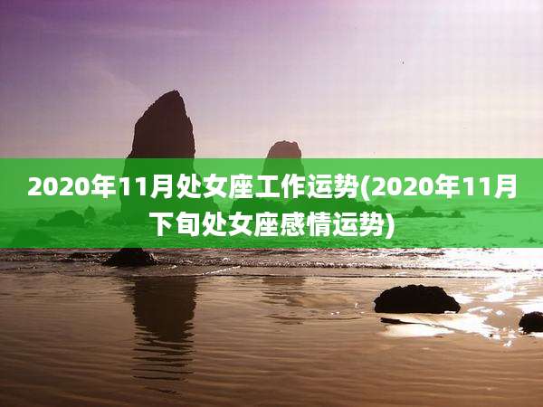 2020年11月处女座工作运势(2020年11月下旬处女座感情运势)