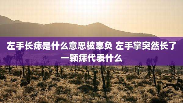 左手长痣是什么意思被辜负 左手掌突然长了一颗痣代表什么