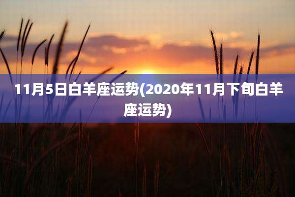 11月5日白羊座运势(2020年11月下旬白羊座运势)