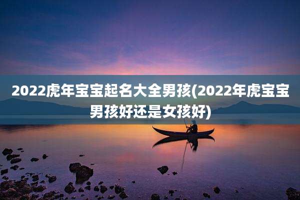 2022虎年宝宝起名大全男孩(2022年虎宝宝男孩好还是女孩好)