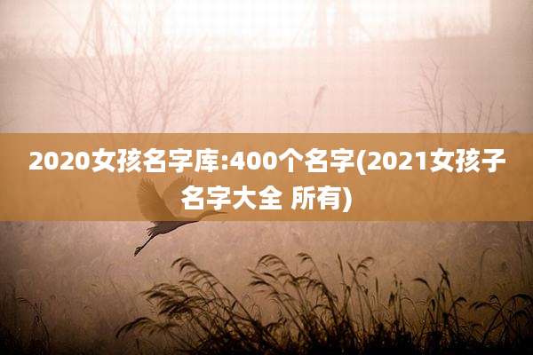 2020女孩名字库:400个名字(2021女孩子名字大全 所有)