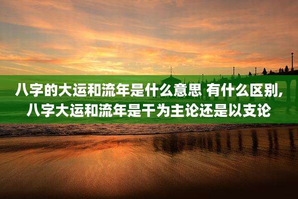八字的大运和流年是什么意思 有什么区别,八字大运和流年是干为主论还是以支论