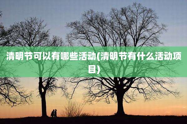 清明节可以有哪些活动(清明节有什么活动项目)