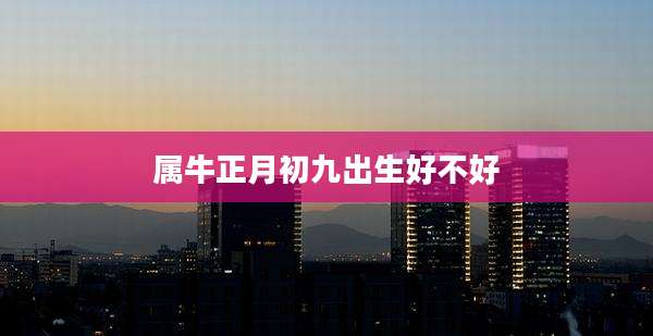 属牛正月初九出生好不好