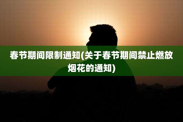 春节期间限制通知(关于春节期间禁止燃放烟花的通知)