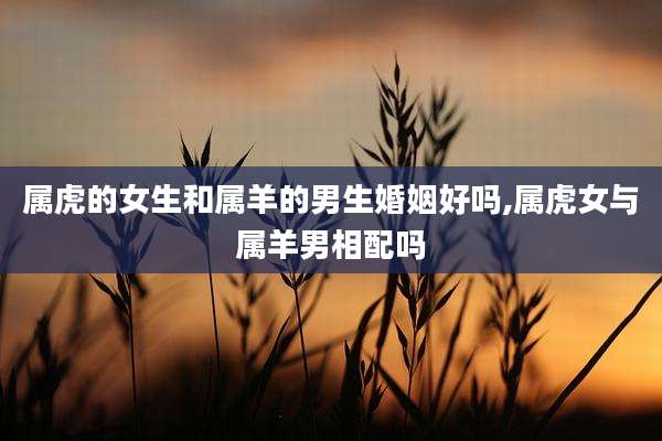 属虎的女生和属羊的男生婚姻好吗,属虎女与属羊男相配吗