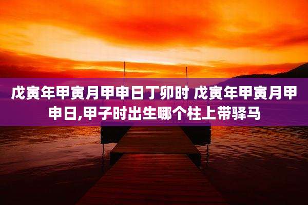 戊寅年甲寅月甲申日丁卯时 戊寅年甲寅月甲申日,甲子时出生哪个柱上带驿马