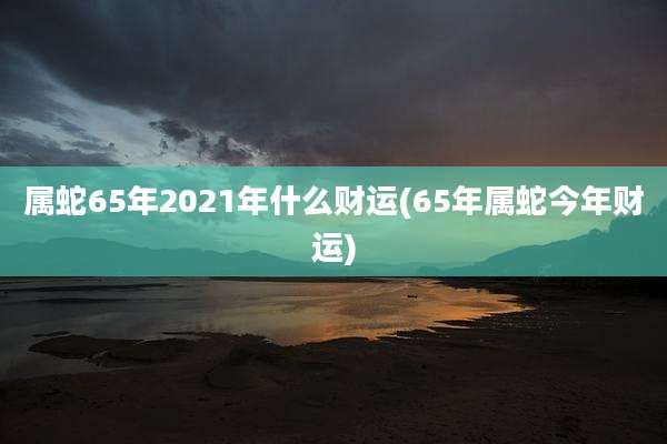 属蛇65年2021年什么财运(65年属蛇今年财运)