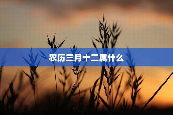 农历三月十二属什么