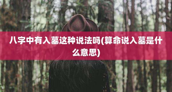 八字中有入墓这种说法吗(算命说入墓是什么意思)