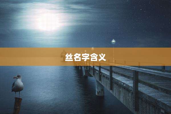 丝名字含义