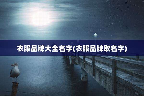 衣服品牌大全名字(衣服品牌取名字)