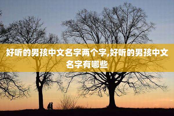 好听的男孩中文名字两个字,好听的男孩中文名字有哪些