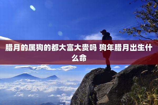 腊月的属狗的都大富大贵吗 狗年腊月出生什么命