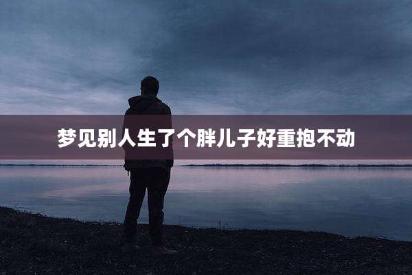梦见别人生了个胖儿子好重抱不动