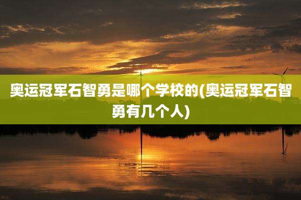 奥运冠军石智勇是哪个学校的(奥运冠军石智勇有几个人)