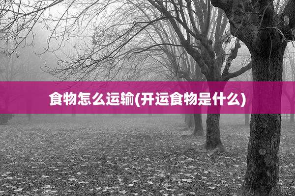 食物怎么运输(开运食物是什么)